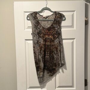 Helmut Lang Asymmetrical Tank Top - Brown and Gray